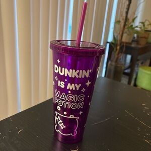 Dunkin Purple/Glow In The Dark Tumbler with Straw